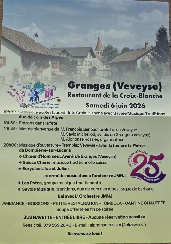 Veveyse Musique Parade 2026 à Granges