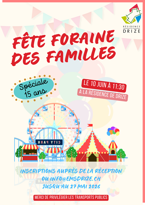 Orgue de barbarie Genève – Fête Foraine des Familles Résidence de Drize 2026