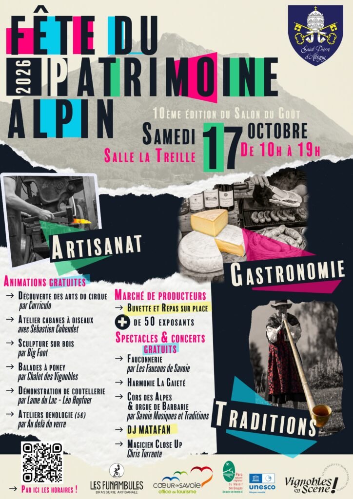Affiche de la Fête du Patrimoine Alpin 2026 à Saint-Pierre-d'Albigny